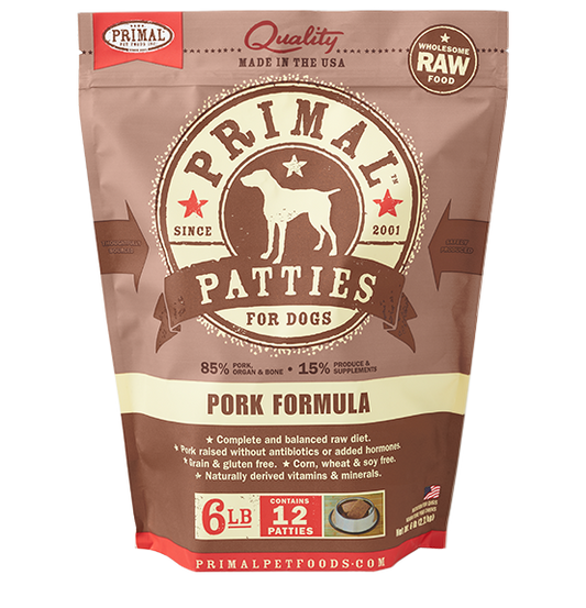 PRIMAL DOG PATTIES PORK FROZEN 6LB