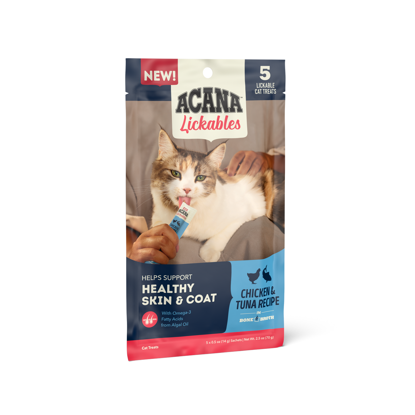 ACANA CAT LICKABLES CHICKEN TUNA 5CT TREAT 2.5OZ