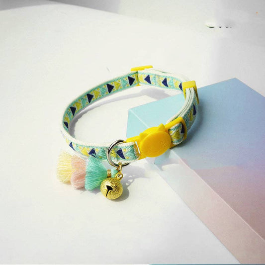 Mokka - Adjustable Collar with Bell: Green