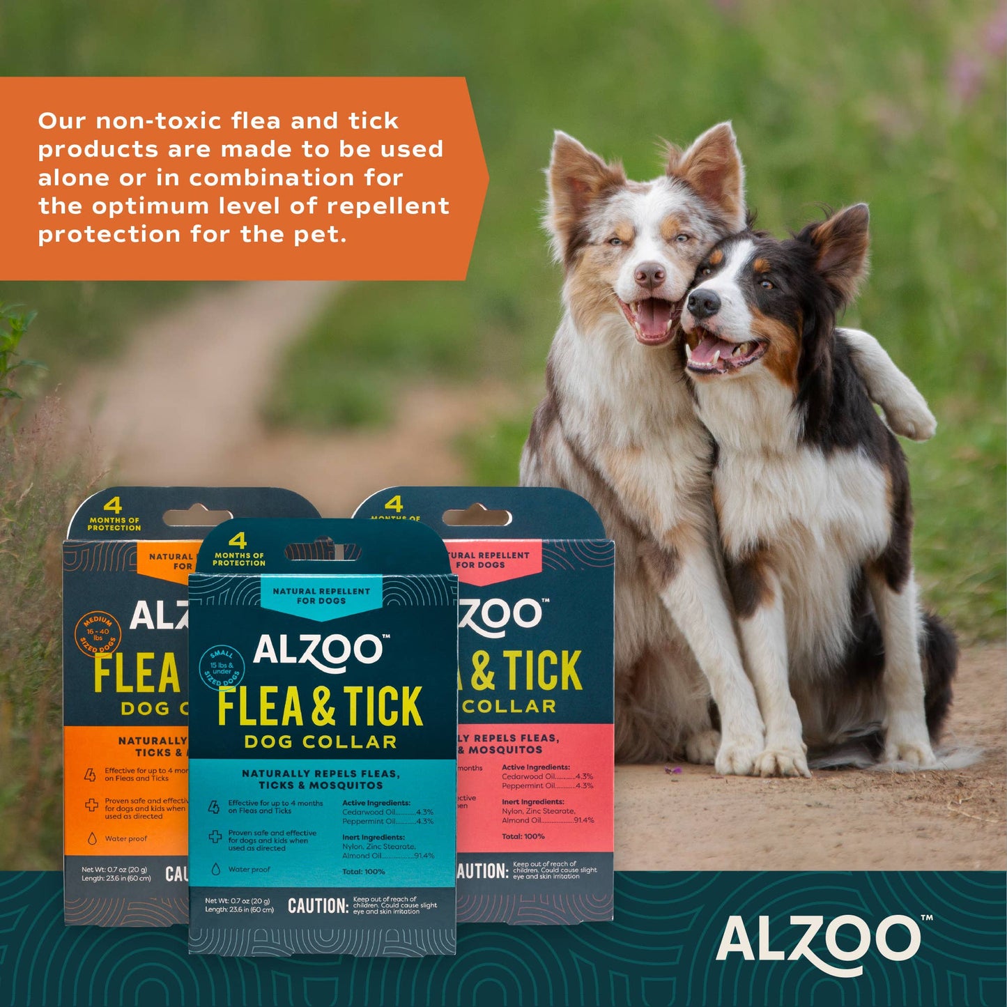 ALZOO Plant-Based Flea & Tick Collar for Dog, Large