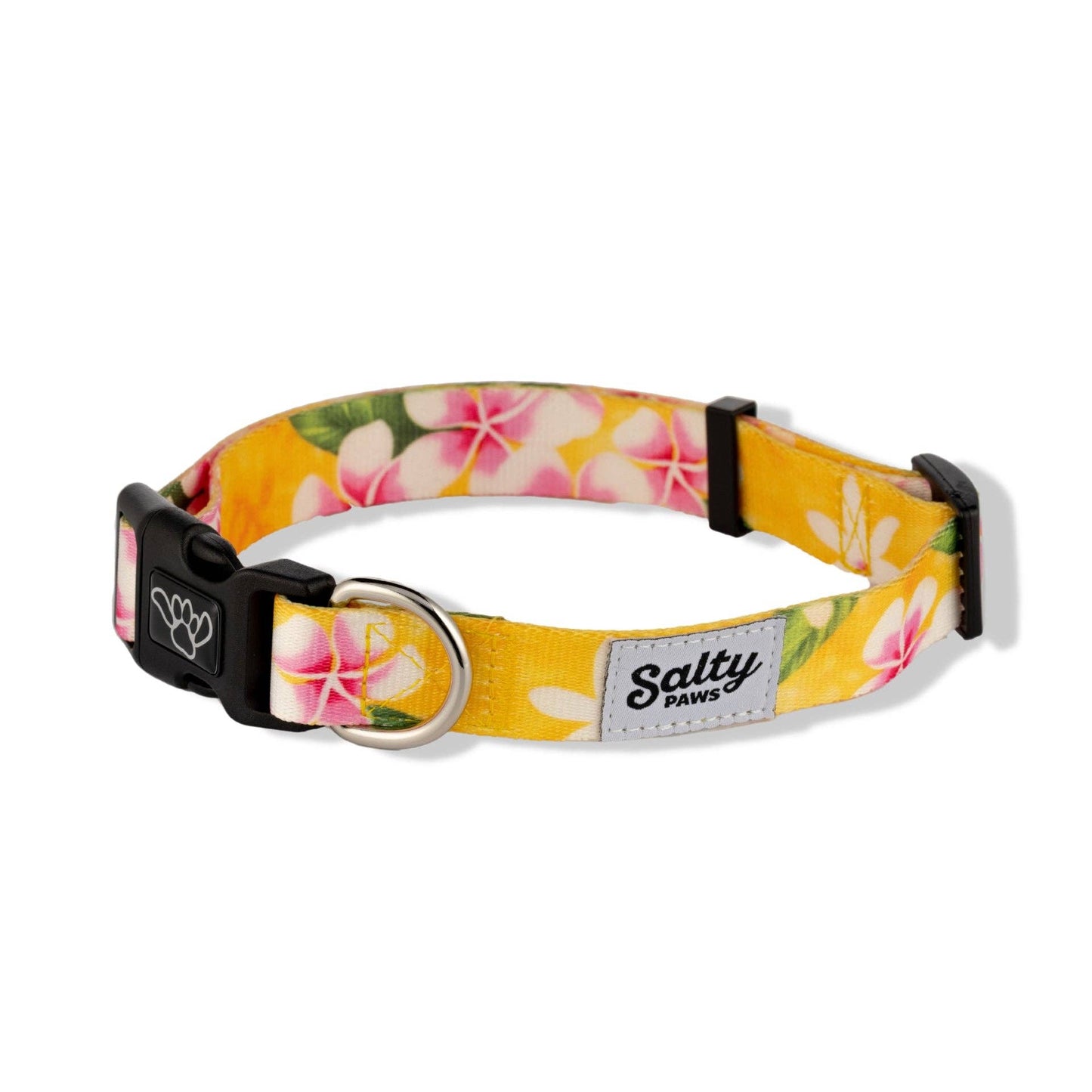 Hawaiian Print Dog Collar Tropical Yellow Floral: Small