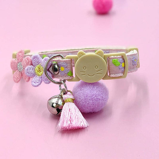 Mokka - Adjustable Cat Collar Flower Design: Pink