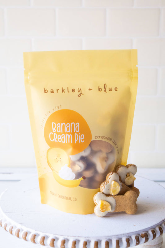 Banana Cream Pie Treats - Dog Bone Biscuits - Barkley & Blue