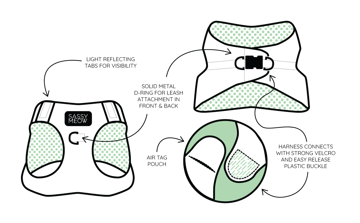 Cat Step-In Harness - Smitten Kittens: Large