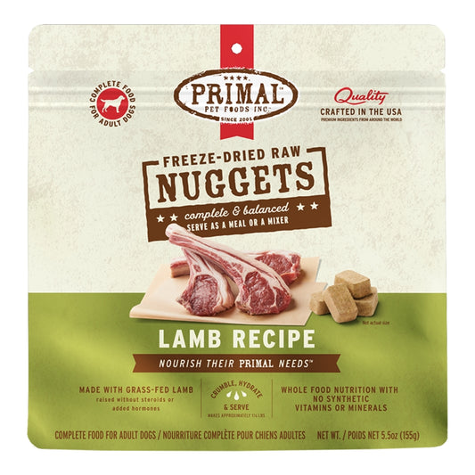 PRIMAL DOG NUGGETS LAMB FD 14OZ