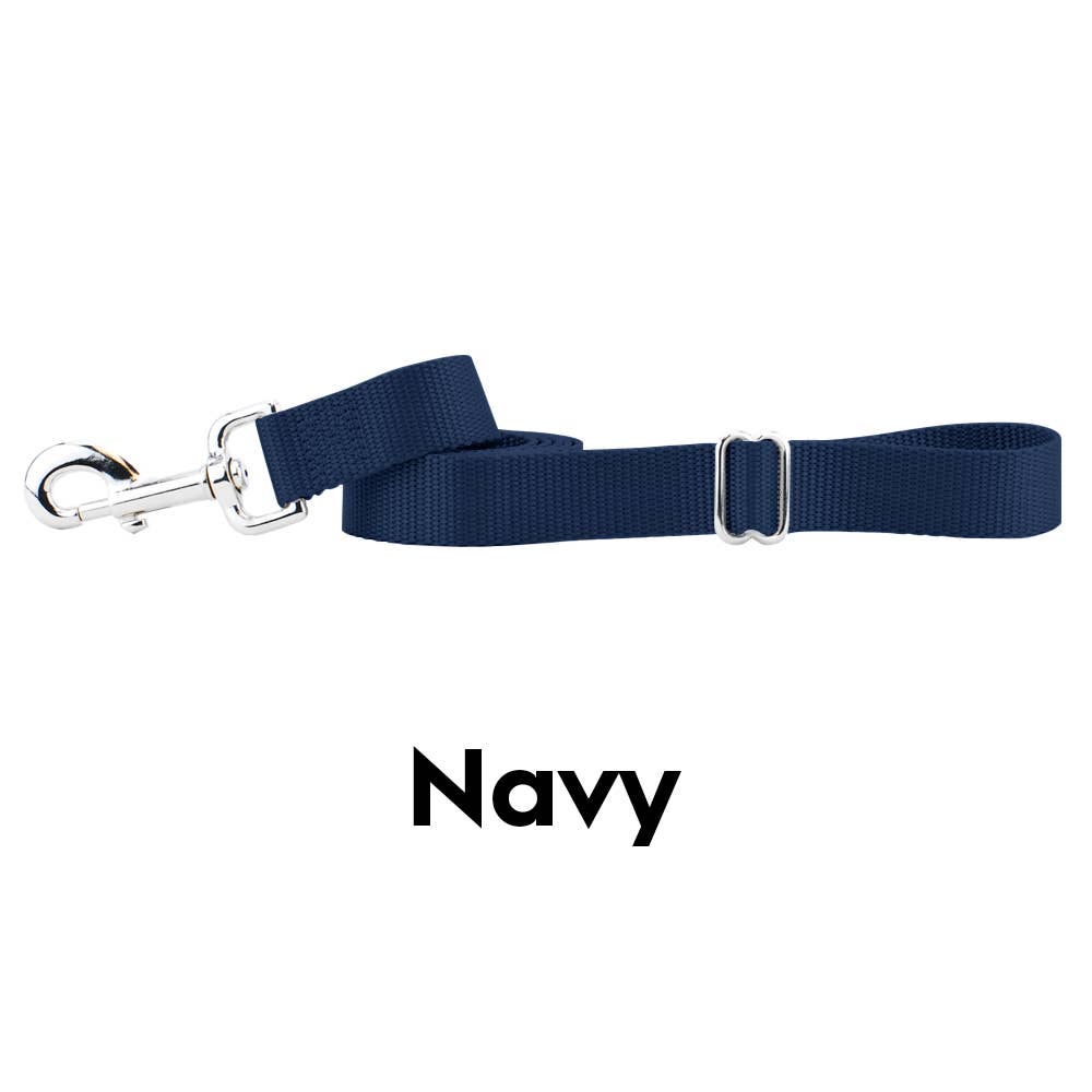 5/8" and 1" Premium Nylon Dog Leash - 6': Black / 1 Inch
