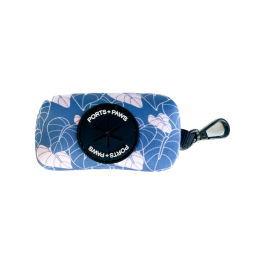 PORTS + PAWS  POOP BAG HOLDER - ANTHURIUM BLUE
