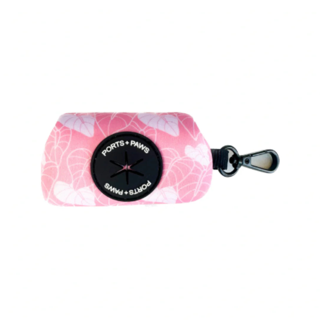 PORTS + PAWS  POOP BAG HOLDER - ANTHURIUM PINK