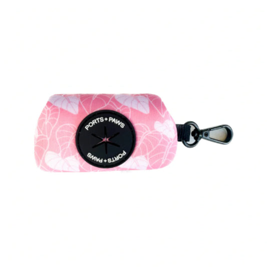 PORTS + PAWS  POOP BAG HOLDER - ANTHURIUM PINK