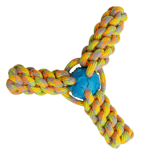SnugArooz Fling N' Fun Rope Dog Toy Assorted Colors 7"