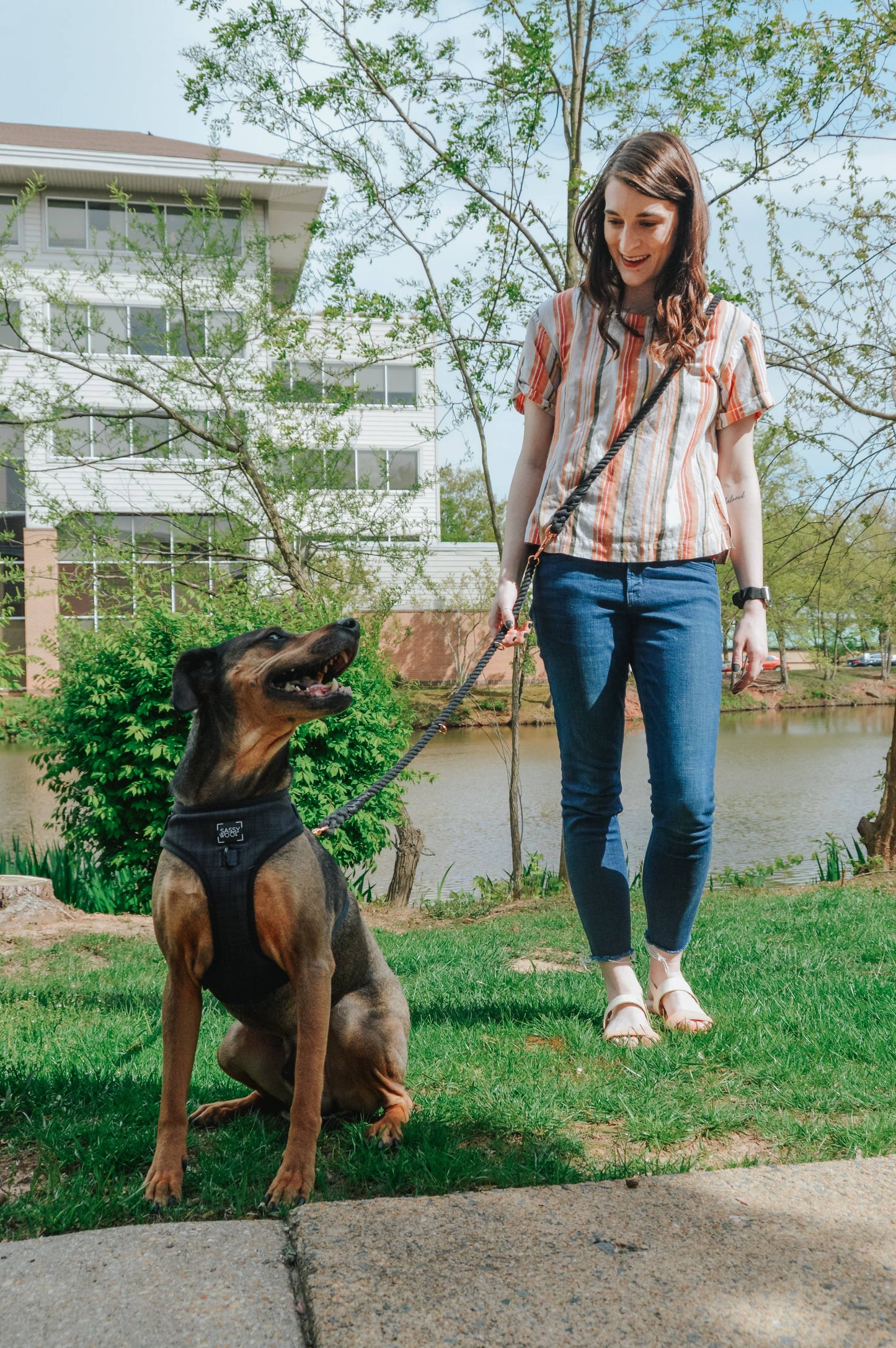 Hands Free Rope Leash - Noir: 7 feet