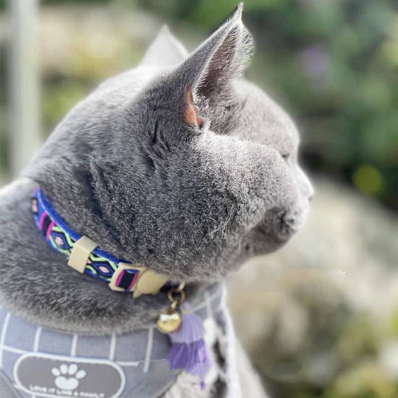 Mokka - Adjustable Cat Collar with Bell: Purple