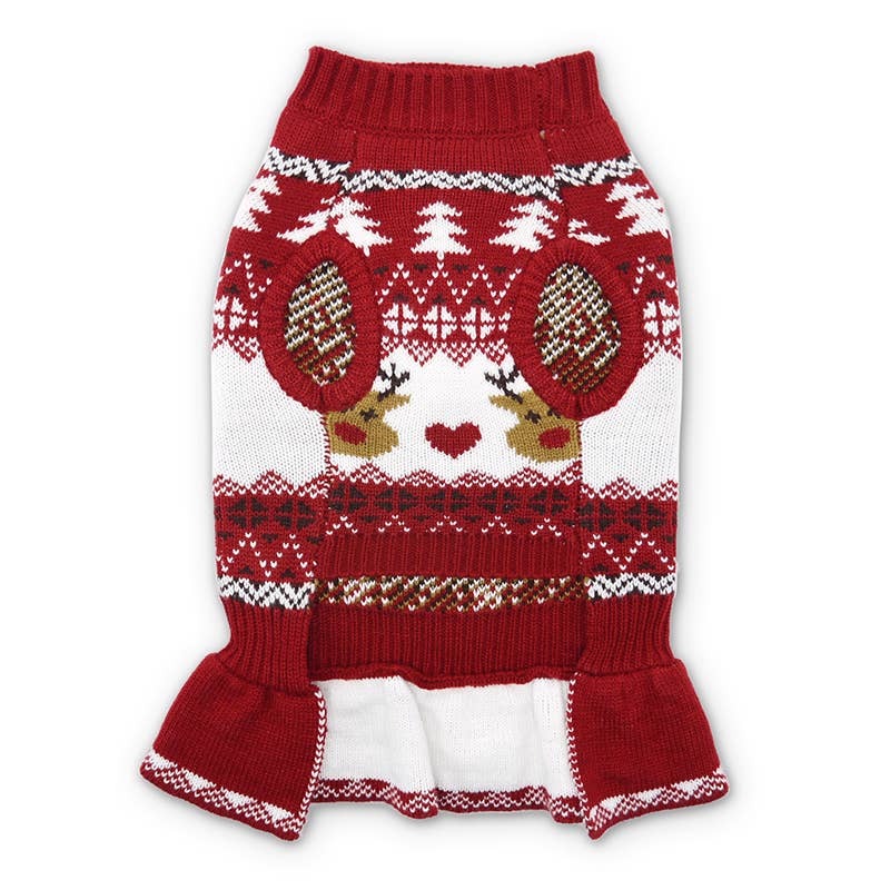 Reindeer Fair Isle Sweater Dress: XS