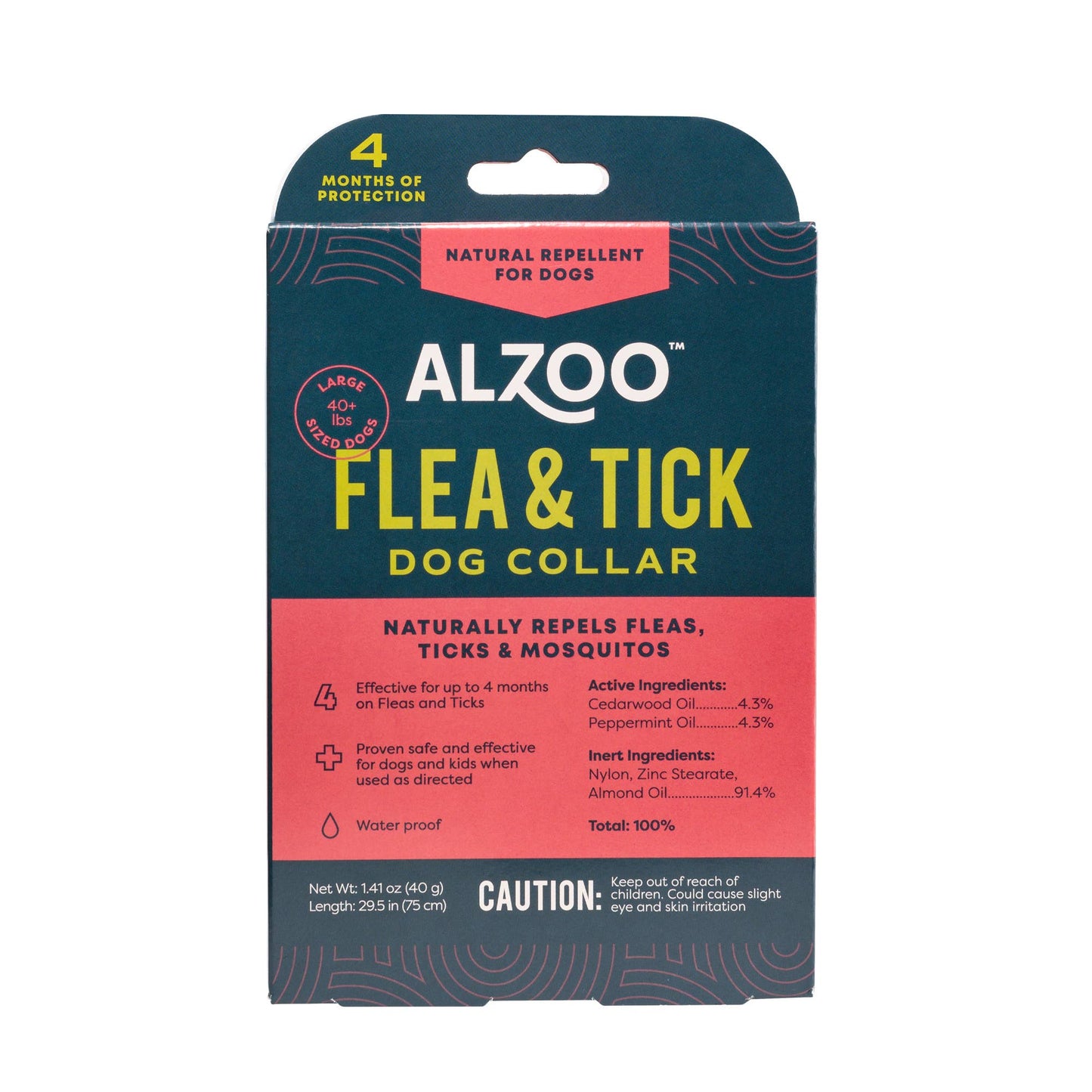 ALZOO Plant-Based Flea & Tick Collar for Dog, Large