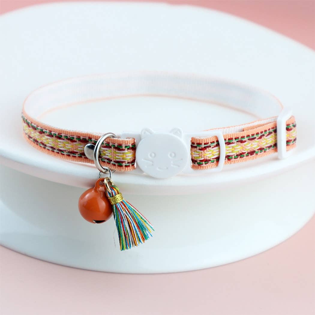 Mokka - Vintage Geometric Patterns Cat Collar: Purple / A