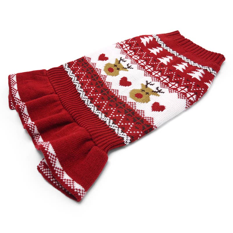 Reindeer Fair Isle Sweater Dress: M