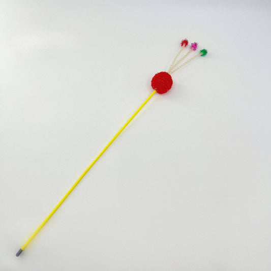 Moo - Colorful Ball Cat Teaser Wand: Red