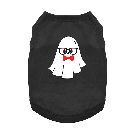 Nerdy Ghost Dog Tank - Jet Black: Small