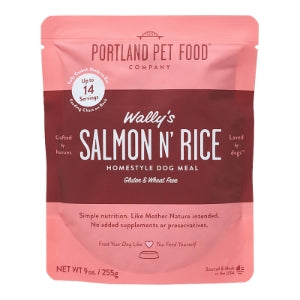 PORTLAND DOG WALLYS SALMON N RICE HOMESTYLE MEAL 9OZ