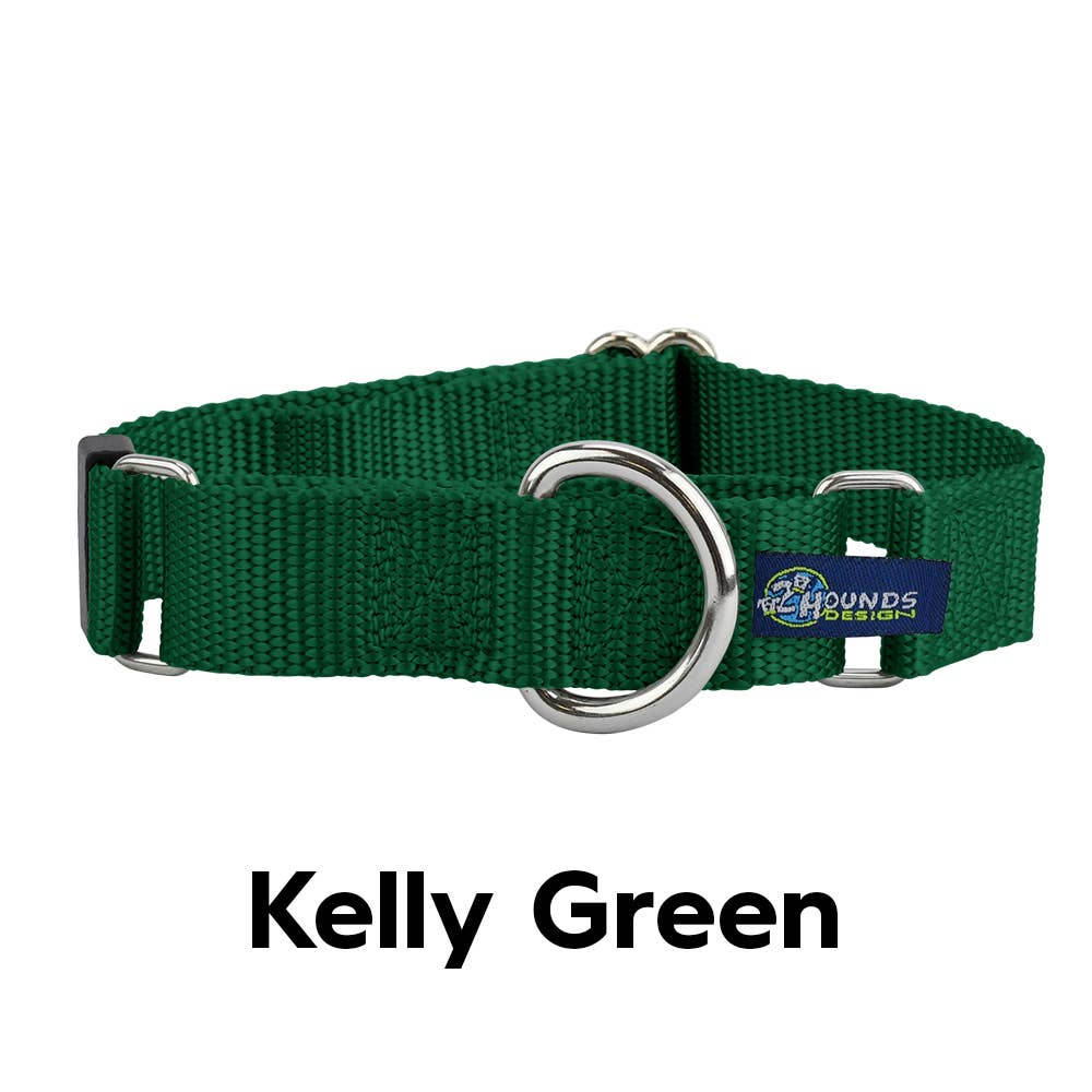 5/8" and 1" Martingale Nylon Dog Collar: 1" X-Large / Black