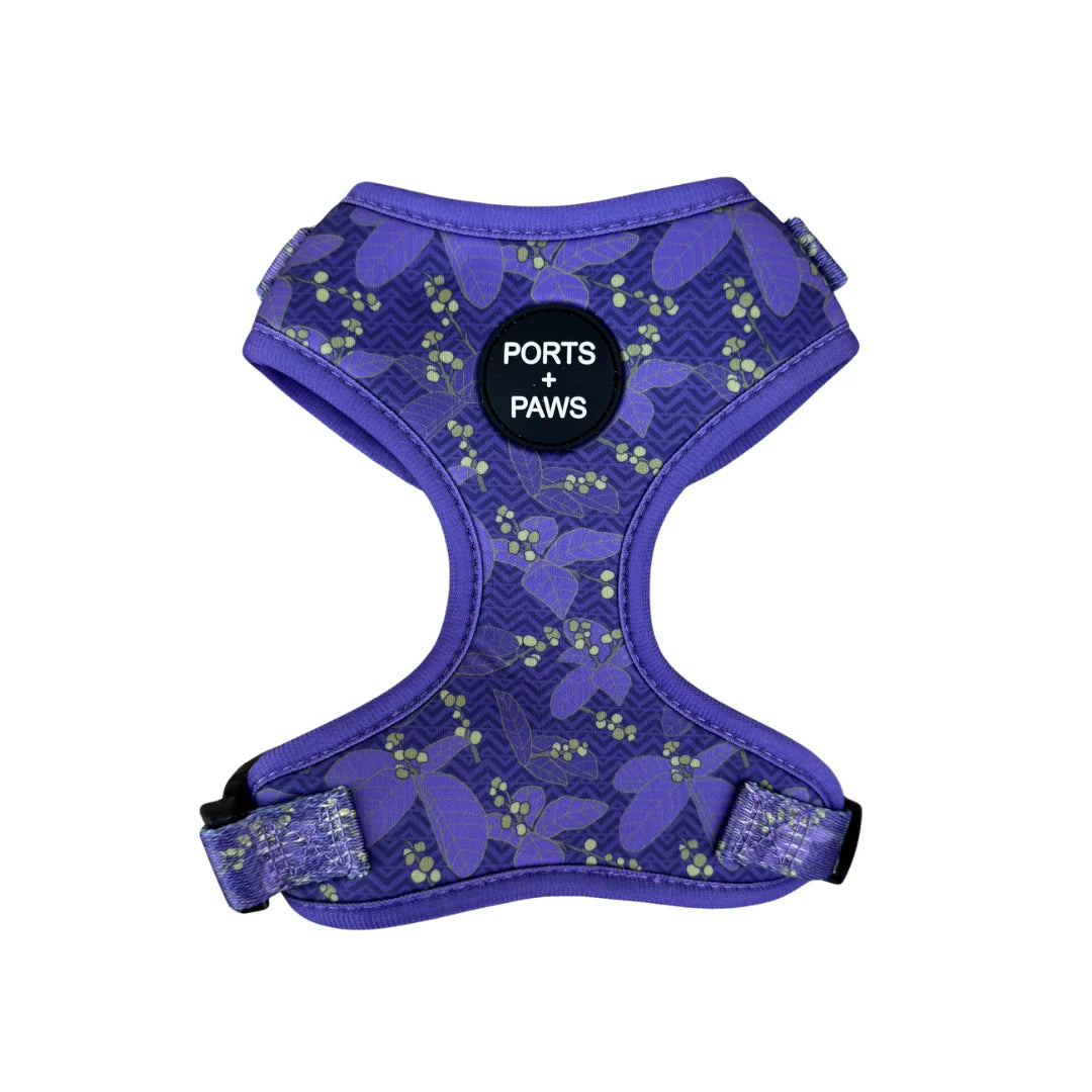 PORTS + PAWS  ADJUSTABLE HARNESS - KAUAʻI MOKIHANA BERRY