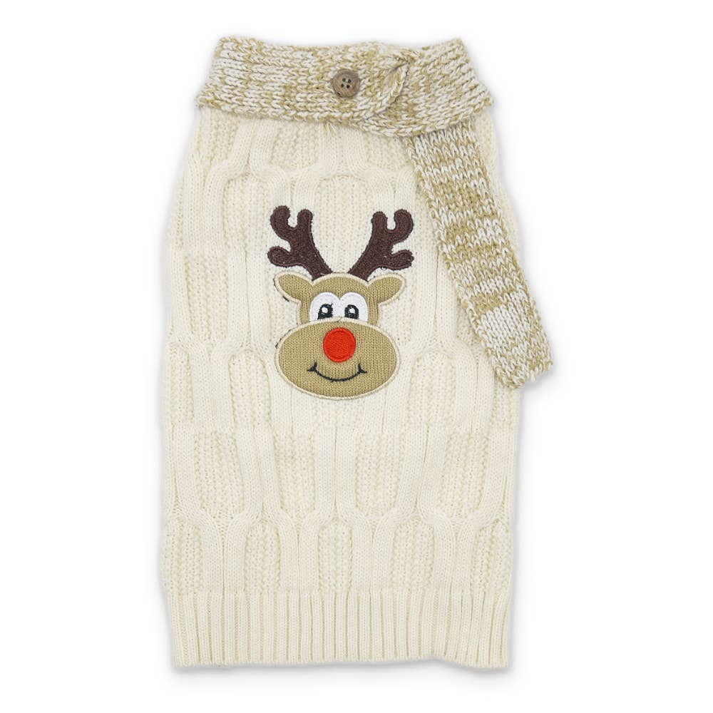 Reindeer Scarf Sweater: XXS