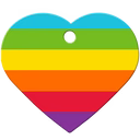 Rainbow Stripe Painted Large Heart