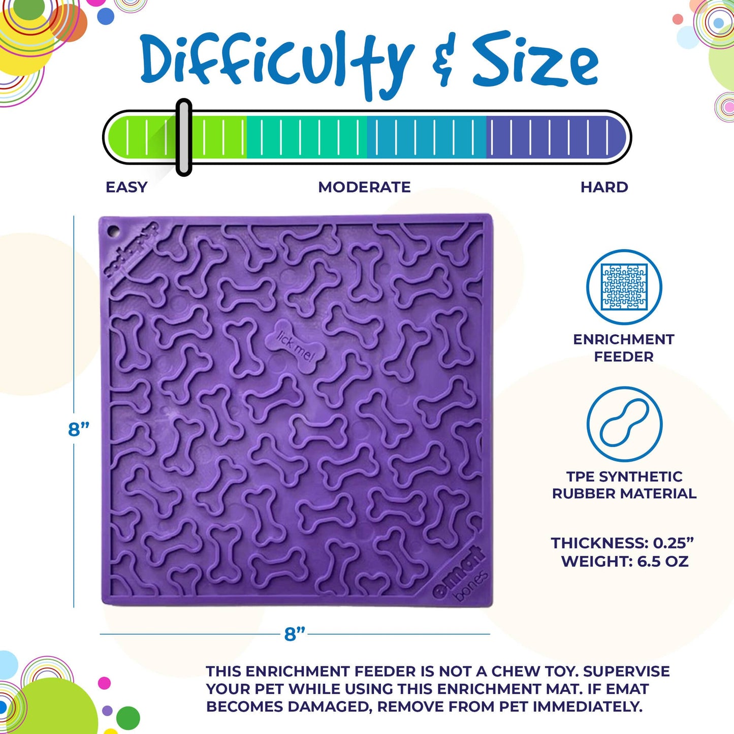 Bones Design Emat Enrichment Licking Mat: Purple Bones E-Mat