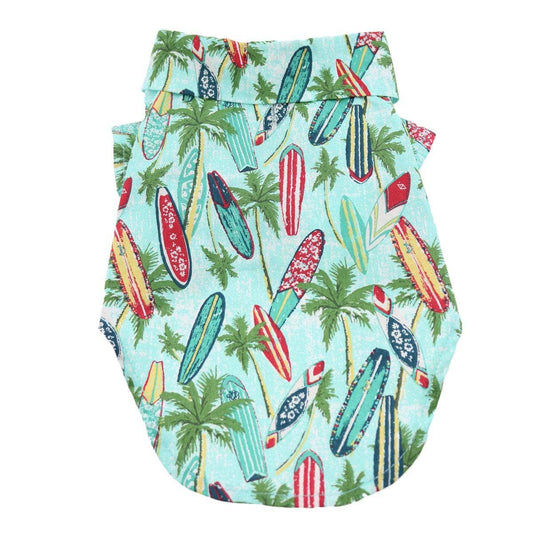 Hawaiian Camp Shirt - Surfboards and Palms: X-Small