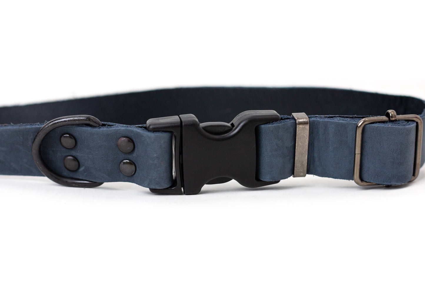 Leather Dog Collar Soft Celtic Sport Style: Navy Soft / L 1" Wide 15"-23" Range
