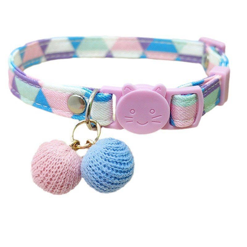 Mokka - Colorful Geometric Cat Collar: Pink