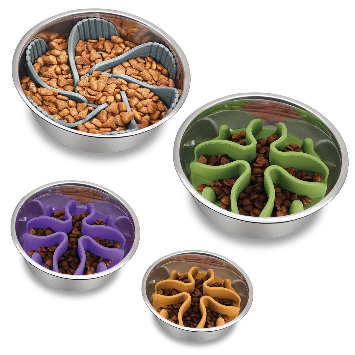 Paw Puzzle Slow Feeder Dog Bowl Insert: Medium - 5"
