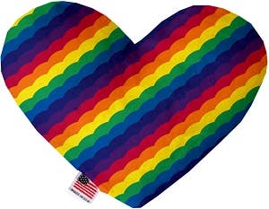 Scalloped Rainbow Dog Toy: 8" / Bone / Plush