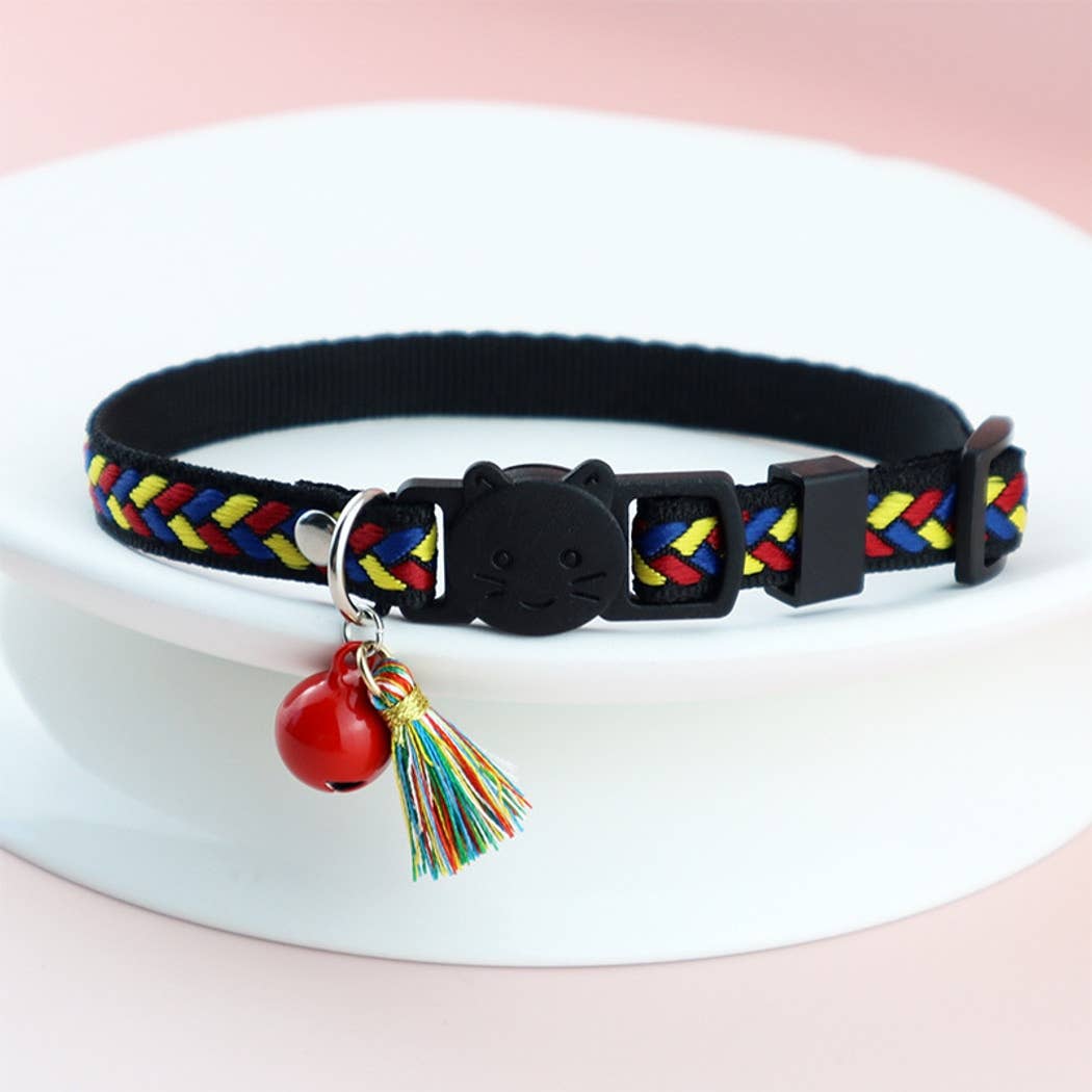 Mokka - Vintage Geometric Patterns Cat Collar: Purple / A