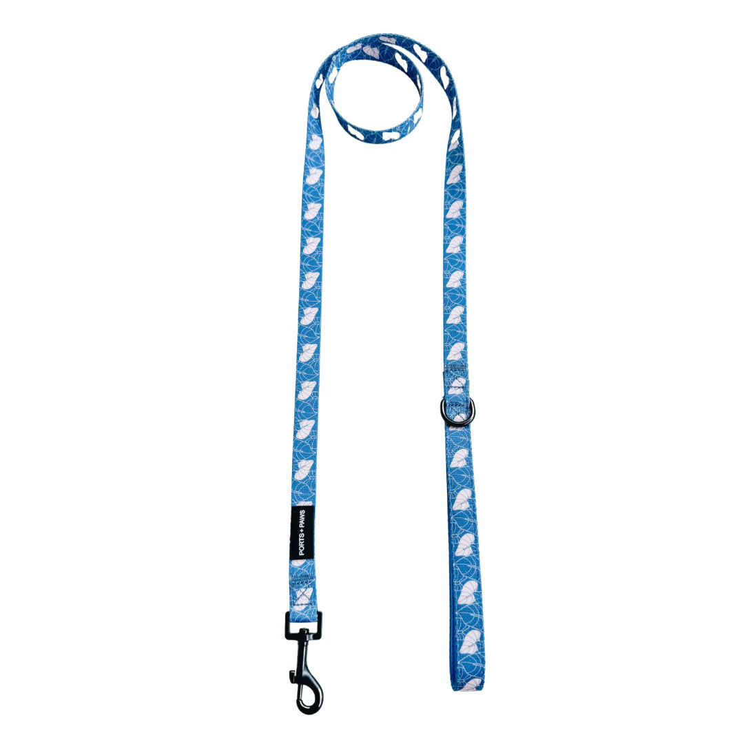 PORTS + PAWS  LEASH - ANTHURIUM BLUE