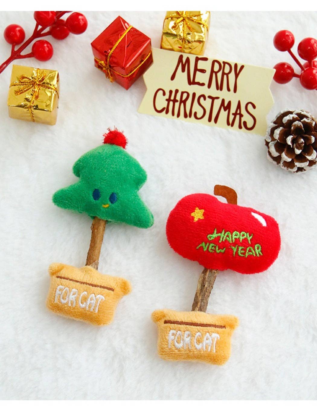 Christmoo – Christmas Silvervine Stick Toy: White