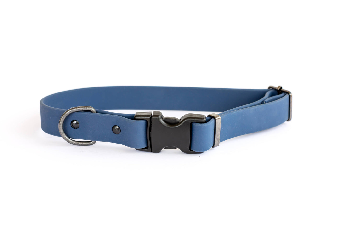 Waterproof Dog Collar Soft YKK Buckle Quick Release : Soft Navy / L 1" Wide 15"-23" Range
