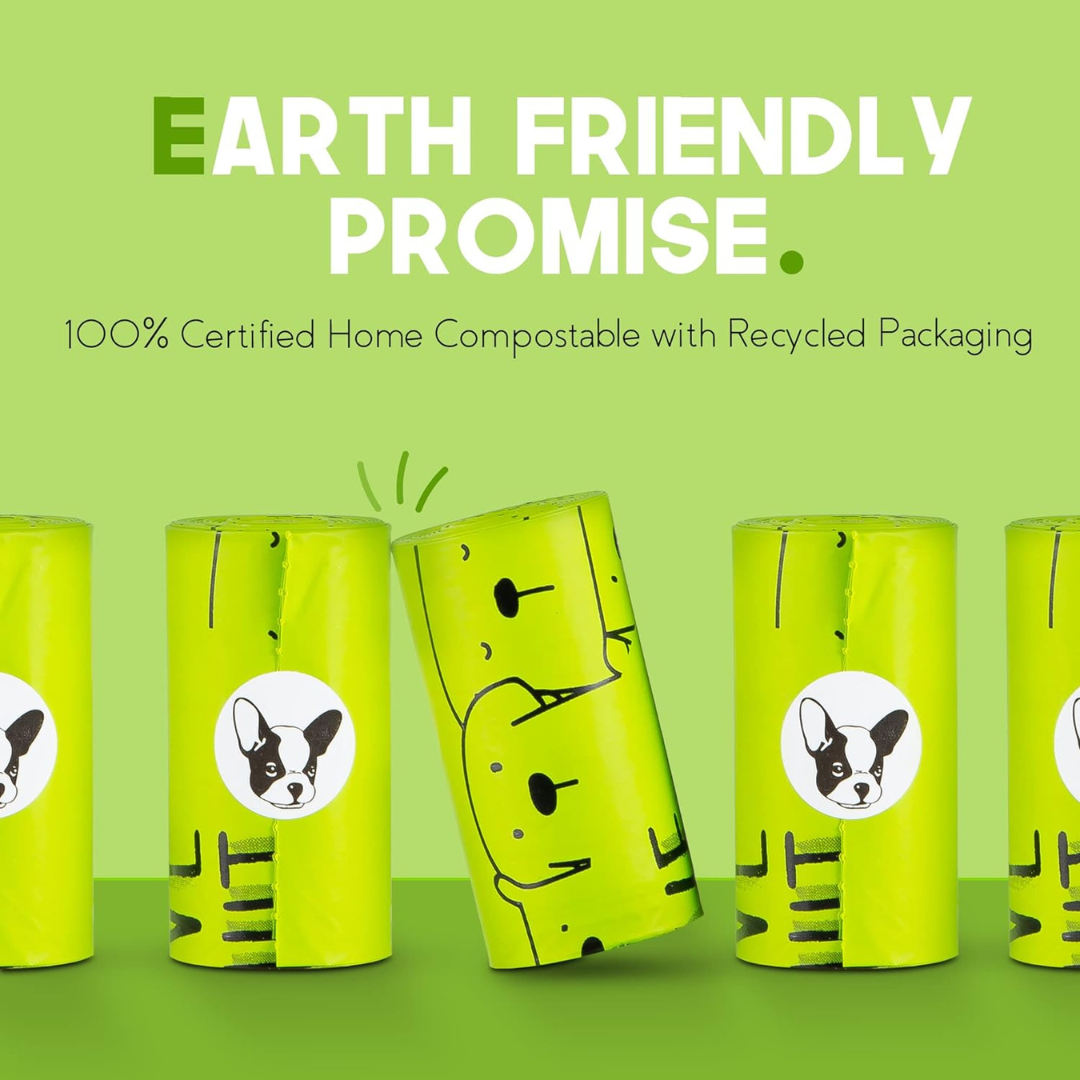 100% Certified Home Compostable Dog Poop Bags - 120 Bags