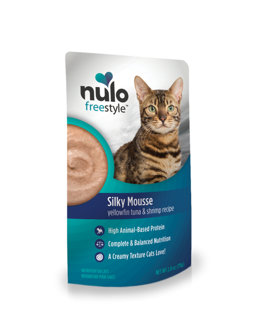 Nulo FreeStyle Cat Silky Mousse, Yellowfin Tuna & Shrimp, 2.8-oz pouch (Size: 2.8-oz pouch)