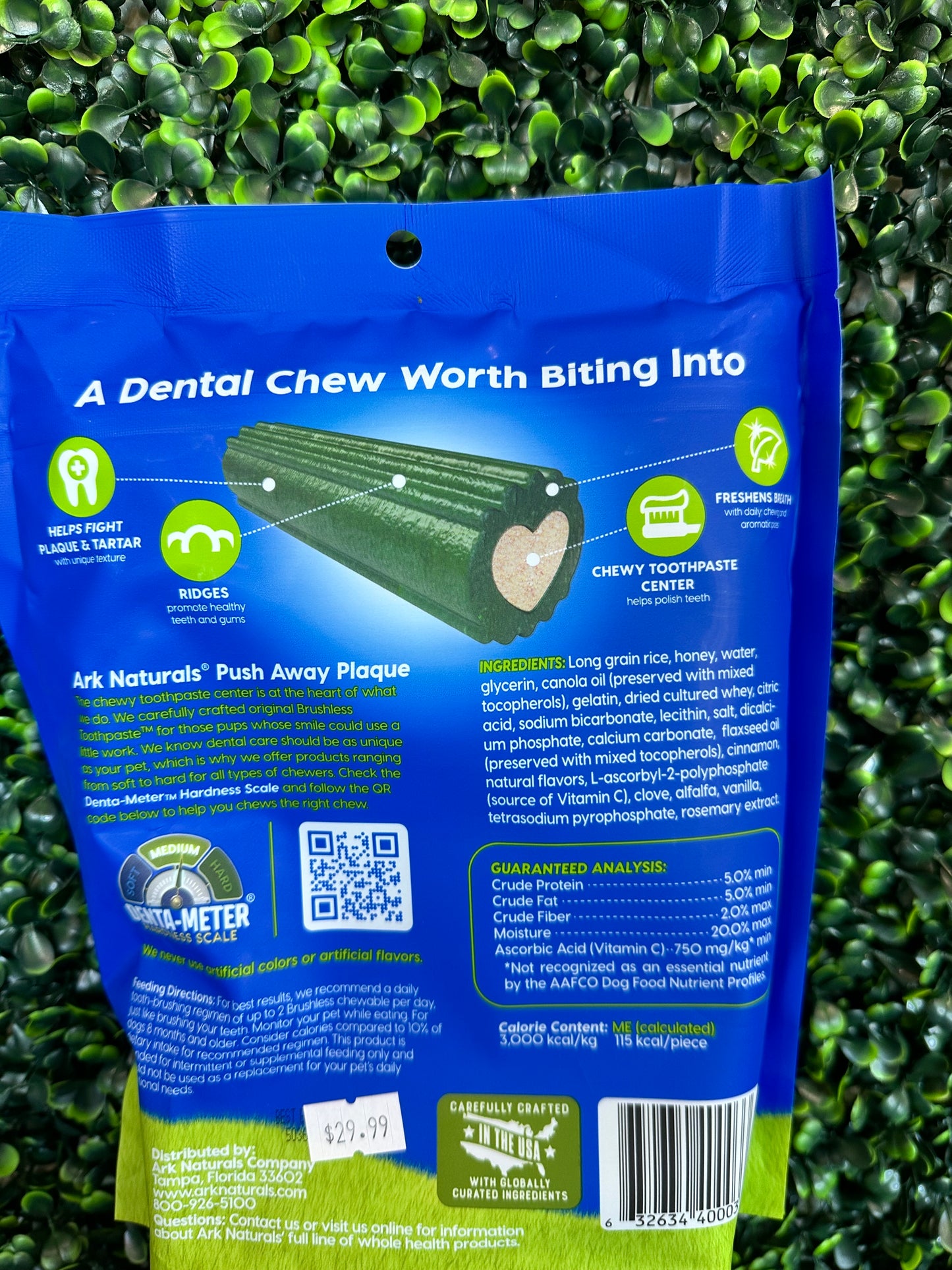 Ark Naturals Brushless Toothpaste Dental Chews for Large Dogs, 18-oz