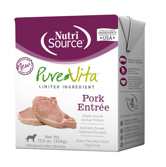 PureVita Limited Ingredient Pork Entree Wet Dog Food, 12.5-oz