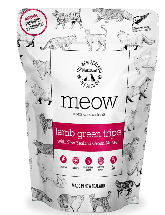 NZ CAT MEOW LAMB GREEN TRIPE FD TREAT 1.4OZ