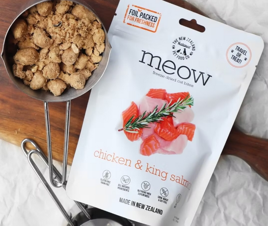 NZ CAT MEOW CHICKEN SALMON FD 9.9OZ