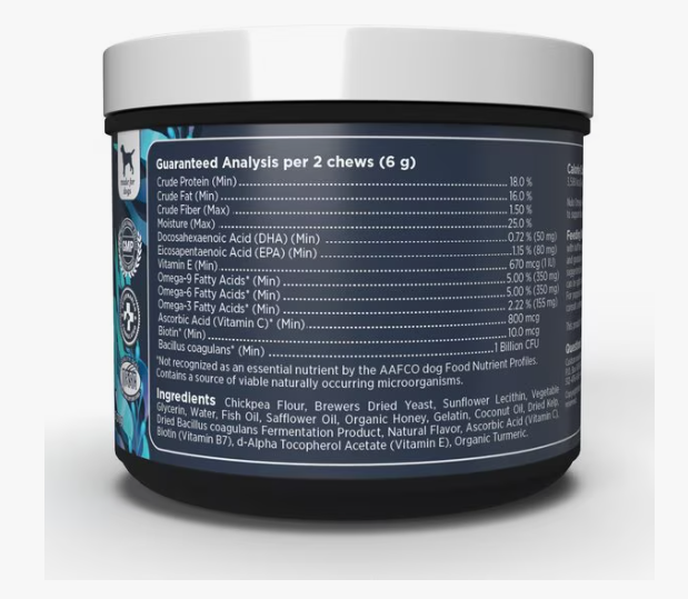 Nulo Omega Skin & Coat Soft Chews Dog Supplement, 90-count (Size: 90-count)