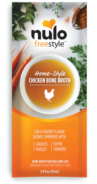 Nulo Freestyle Dog Food Topper Organic Chicken Bone Broth, 24ea/2 oz