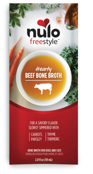 Nulo Freestyle Dog Food Topper Grass-Fed Beef Bone Broth, 24ea/2 oz