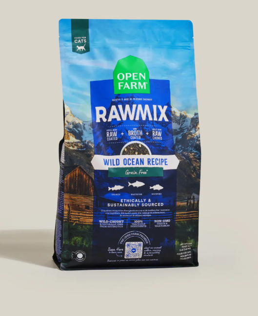 OPEN FARM CAT GRAIN FREE RAWMIX WILD OCEAN 8LBS