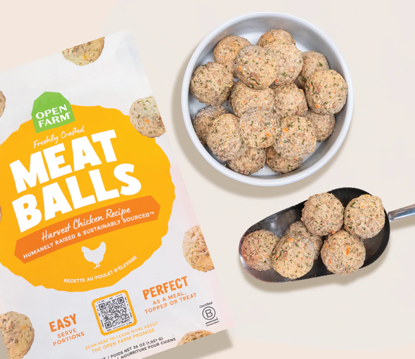 Open Farm Harvest Chicken Freshly Crafted Meatballs for Dogs - 14 OZ