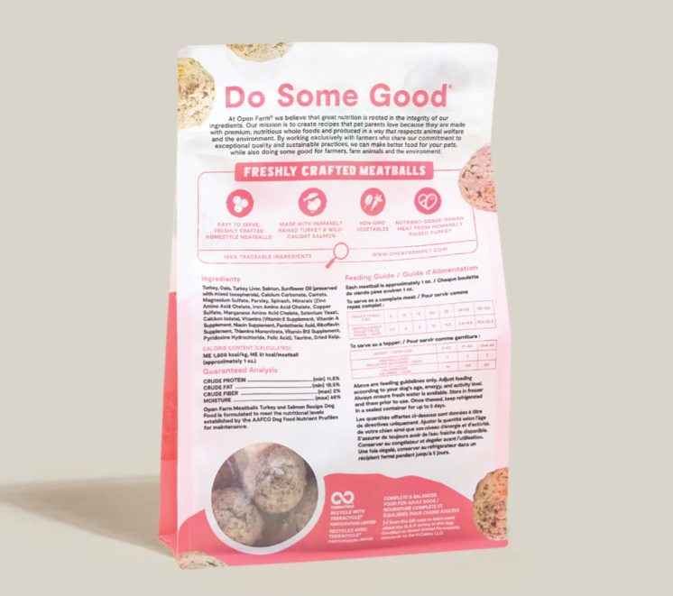 Open Farm Turkey & Salmon Freshly Crafted Meatballs for Dogs - 14 OZ