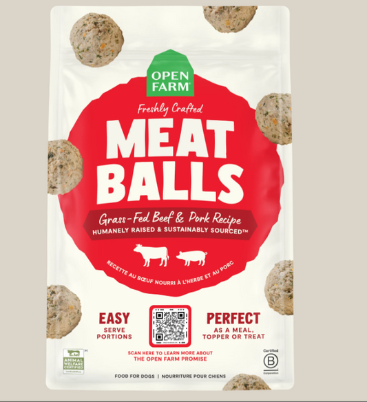 Open Farm Grass-Fed Beef & Pork Freshly Crafted Meatballs for Dogs - 14 OZ